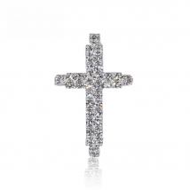 Silver color hand-made Clear Rhinestone Cross Brooch Pin for Woman mMn Party Gift