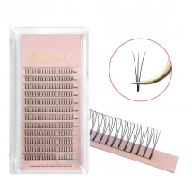 Goddess 3D Premade Fan Eyelash Extensions Short Root W Shape Lashes Natural Soft Russian Volume Lashes Faux Mink Individual Lash