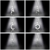 Silver Color 26 Letters Jewelry English Alphabe Necklaces for Women Choker A B C D E F G H I J K L M N O P Q R S T U V W X Y Z