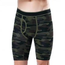 Camouflage Long Underwear Men W/ Fly Boxer Cotton Underpants Men's Panties Shorts Male Calvin Comfortable Brand 2020