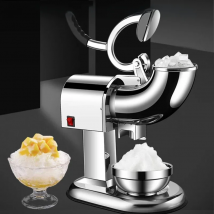 PBOBP Electric 4 Blades Ice Crusher Shaver Snow Cone Maker Machine Silver 210lbs/hr With Ice Pick