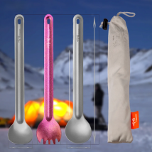 TiTo Titanium Spork Spoon Long Handle Outdor Camping tableware Portable Ultralight Cooking Environmental Picnic Accessories