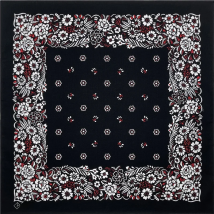 New Design Flower Black Paisley Hip Hop 100% Cotton Square Bandana Scarf Unisex Headband Gifts For Men/Boys/Girls