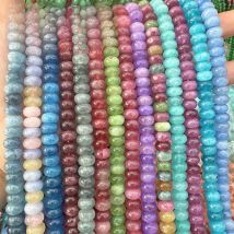 Natural Colorful Jades Tourmaline Rondelle Abacus Beads Round Loose Beads for Jewelry Making DIY Bracelets Necklaces 5x8mm 15"