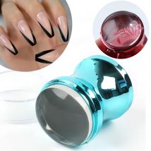 1 zestaw lustro stempel do paznokci przezroczysta silikonowa główka Manicure skrobak szablony transferowe zestawy drukarskie Nail Art płytki do stemplowania LY1033-1