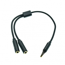 3.5mm Audio Splitter Cable for Computer Jack 3.5mm 1 Male To 2 Female Mic Y Splitter AUX Cable Headset Splitter Adapter 25cm