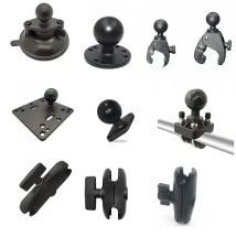 1 or 1.5 inch Rubber Ball Mount to Aluminum Motorcycle Round Square Mounting Base for Gopro Camera Cellphones