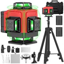 Seeiswork 16 Linee 4D Livello Laser Treppiede Linea Verde Autolivellante 360 Orizzontale e Verticale Telecomando Livello Laser Raggio Verde