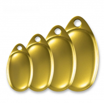 COUNTBASS 50pcs Size 0-6 Gold Plated Steel Smooth French Spinner Blades, DIY Metal Fishing Lures Parts Tackle Craft