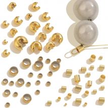 50-200PCS Stainless Steel End Caps Spacer Beads 18K PVD Gold Plated Jewelry DIY Necklace Bracelet Making Accessories Wholesale