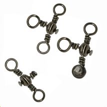 10pcs/lot 3 Way Fishing Swivels Connector Bearing Barrel Rolling Hooks Cross Line Barrel Swivels Connector Fishhook Carp Pesca