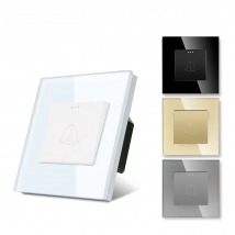 TAWOIA Normal Doorbell Push Button Switch EU Standard Crystal Glass Frame Door Bell Switch 86*86mm Home Improvement