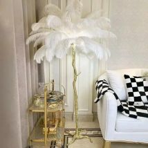 Modern Nordic Feathers LED Floor Lights Luxury Gold/Silver Ostrich Standing Lamps for Living Room Bedroom Sofa Corner Home Decor