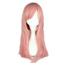Pink Wig Fei-Show Synthetic Heat Resistant Medium Straight Women Hair Peruca Pelucas Costume Cartoon Role Cos-play Hairpiece