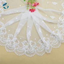 18cm Width Cotton Embroid Lace Sewing Ribbon Guipure Trims Fabric Warp Knitting DIY Weddint Dress Garment Accessories#3587