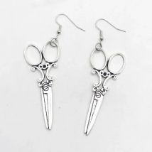 1 pair of modern earrings handmade by new fashion designers, punk-style scissors earrings, women's earrings.