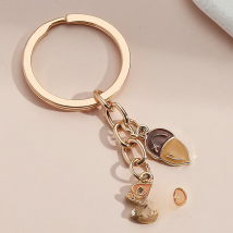 Cute Keychain Squirrel Pine Cone Key Ring Animal Key Chains For Women Men Handbag Accessorie Car Hanging Handmade Jewelry Gifts