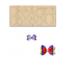 K2-2.5   Cloud Shaped Wooden Cutting Die For Bowknot Hairpin With Multiple Size Combinations, Suitable For Most Machines