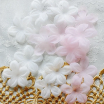 200PCS  White  Pink DIY Handmade 3D Flower Wedding Dress Ingredients Pyrographic Eugen Yarn Headwear Materials RS255
