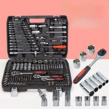 216PCS Professional Ratchet Wrench Socket Set 1/2" 1/4" 3/8" Wrench Repair Tool Home Repair Set with Black Box