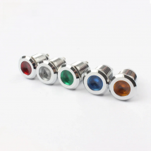 LED Metal Indicator light Flat 12mm waterproof Signal lamp LIGHT 3V 6V 12V 24V 220V screw connect red yellow blue 12ZSD.PY.L