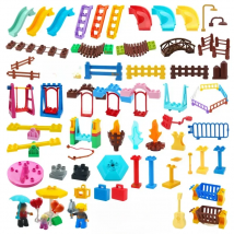 Big Building Blocks Compatible Slide Swing Seesaw Park Playground Series Large Bricks Children Educational Creative Toy Kid Gift