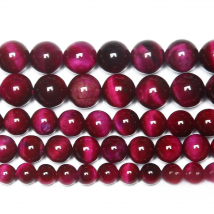 Natural Stone Magenta Tiger Eye Agate Round Loose Beads 15" Strand 6 8 10 MM Pick Size