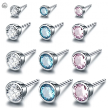 10Pcs 20G-16G Surgical Steel Threadless Push In Labret Lip Piercing Crystal Ear Cartilage Helix Tragus Stud Top 4 Styles Jewelry