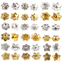 1pack Charms Hollow Open Filigree Flower End Beads Cap Jewelry Making For Needlework Diy Handicrafts Accessories