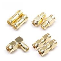 1/5/10/100PCS all brass 1PC SMA To SMA Male Female Gold Plated RP SMA Male RP-SMA Female Connector RF Adapter Straight Bent L/T