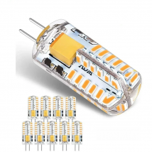 G4 LED Light Bulbs Warm/Cold White 2700K-6000K 3W Equivalent to 30W Non-Dimmable T3 Halogen Track Bi-Pin Base 12V Lamp 10Pack