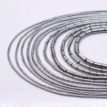 1/2/3/4mm Natural Hematite Stone Beads Barrel Tube Cylinder Beads Hematite Spacer Beads For Jewelry Making  Accessories DIY 15"