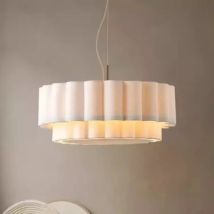 Nordic Retro Living Room Chandeliers Lighting Wabi Sabi Fabric Restaurant Pendant Lights French Medieval Bedroom Hanging Lamps