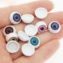Julie Wang 10PCS Round Eyeball Plastic Doll Eyes Mixed Color Buttons Safety Human Eyes For Puppet Plush Toy Making Accessory
