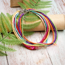 MOON GIRL Exclusive 4MM Stone Cross Pendant Necklaces for Women Ethnic Yoga Beaded Cheap Boho Choker Collares Dropship