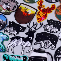 Deer Patch Adventure Travel Embroidered Patches For Clothing Animals Iron On Patches On Clothes Mountain Stickers Outdoor Badges