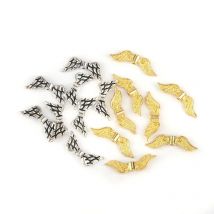 8Seasons Zinc Based Alloy Spacer Beads Angel Wing Gold/Antique Silver Color DIY Making Jewelry Gifts Findings About 23mm x 7mm