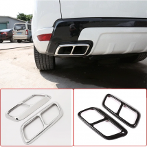 For Land Rover Range Rover Sport 2018 2019 Glossy Black Chrome Stainless Steel Car Exhaust Pipe Cover Trim Accessories
