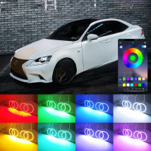For LEXUS IS III 250 350 200t 300h IS350 IS250 2013 2014 2015 RF Remote BT App Multi-Color Ultra Bright RGB LED Angel Eyes Kit