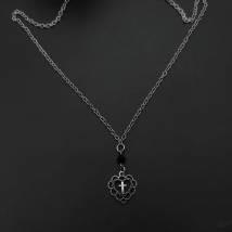 Gothic Punk Style Hollow Heart Cross Pendant Necklace Religion Dark Art Goth Jewellery Necklaces for Women Rock Metal Gifts