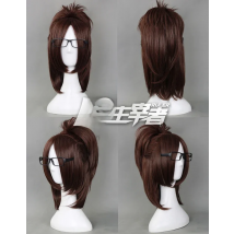 Anime Hange Zoe Hanji Cosplay Wigs Brown Short Clip Ponytail Heat Resistant Synthetic Hair Cosplay Wig + Wig Cap