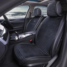 Plush fur Striped universal car seat cushion with Leather edge car seat cover FIt for most cars warm winter car interiors 1pc