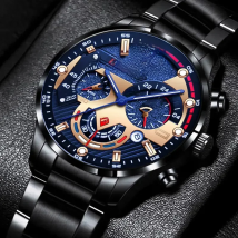 Fashion Mens Stainless Steel Watches Luxury Quartz Wristwatch Calendar Luminous Clock Men Business Casual Watch Reloj Hombre