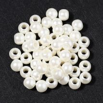 ABS Imitation Pearl Round Pearl Big Large Hole Beads White 8/10/12/16mm For DIY Pendant&Earrings Jewelry Making Accessories