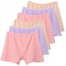 6pcs Cotton Women Panties Lady Plus Size Boxer Underwear High Waist Briefs Solid Color Female Lingerie Shorts Safety Panty
