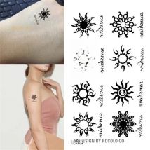 Body Art waterproof temporary tattoos for men and women Sex black swirl marks design small tattoo sticker Wholesale HC1169