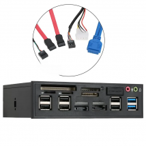 Multi-Function USB 3.0 Hub eSATA SATA Port Internal Card Reader PC Media Front Panel Audio for SD MS CF TF M2 MMC Memory Cards