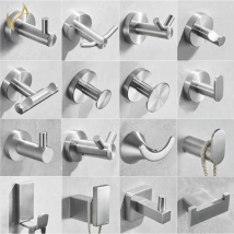 bath coat hook nickel brush Single Robe Hook Wall Mounted Towel Hook stainless steel Clothes Hook Bathroom Hardware JM123