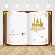 Mehofond Photography Background Fairy Tale Book Once Upon a Time Castle Princess Birthday Portrait Decor Backdrop Photo Studio