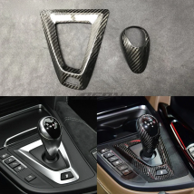 JOGON Carbon Fiber For BMW F87 M2 F80 M4 F82 M3 M5 F83 F85 X5M F86 X6M F13 Car Gear Shift Knob Cap Cover Sticker Panel Trim